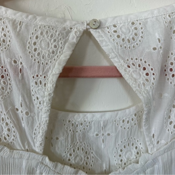 Anthropologie Bila Boho Blue White Ombré Tie Dye Eyelet Lace Tank Top Size Small - Picture 8 of 11